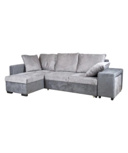 DIVANO ANGOLARE BELLAHOME "JESSY" CON CONTENITORE, POUF E PENISOLA SINISTRA 247X155X94 CM